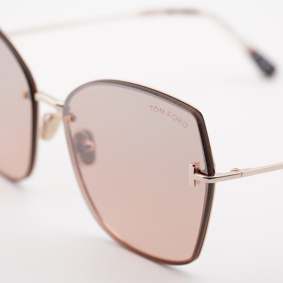 Tom Ford Nickie-02 FT1107 28U Butterfly Sunglasses - Gold/Bordeaux Mirror main image 7